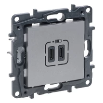 Legrand Niloé Step 2xUSB-C töltőaljzat 5V 3A 15W alumínium 863339