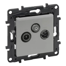 Legrand Niloé Step TV-R-SAT átmenő csatlakozóaljzat 14 dB alumínium 863378