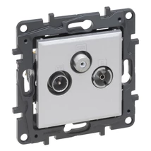Legrand Niloé Step TV-R-SAT csillagpontos csatlakozóaljzat 1,5 dB alumínium 863380