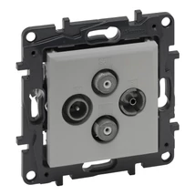 Legrand Niloé Step TV-R-SAT-SAT csillagpontos csatlakozóaljzat 1,5 dB alumínium 863382