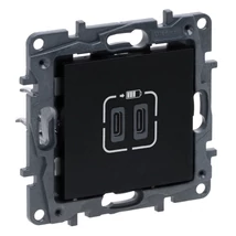 Legrand Niloé Step 2xUSB-C töltőaljzat 5V 3A 15W fekete 863539