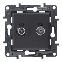 Legrand Niloé Step TV-R-SAT átmenő csatlakozóaljzat 14 dB fekete 863578