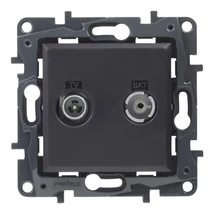 Legrand Niloé Step TV-R-SAT végzáró csatlakozóaljzat 10 dB fekete 863579