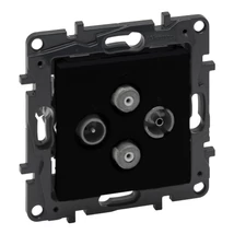 Legrand Niloé Step TV-R-SAT-SAT csillagpontos csatlakozóaljzat 1,5 dB fekete 863582