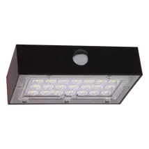 Tracon napelemes kültéri LED fali lámpa mozgásérzékelővel fekete 3W 350lm 4000K természetes fehér IP65 LSBB3W