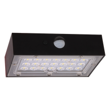 Tracon napelemes kültéri LED fali lámpa mozgásérzékelővel fekete 3W 350lm 4000K természetes fehér IP65 LSBB3W