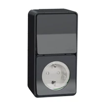 Schneider Electric MUREVA Styl 2p+f csatlakozóaljzat váltókapcsolóval (2p+f/106) komplett antracitszürke MUR36024