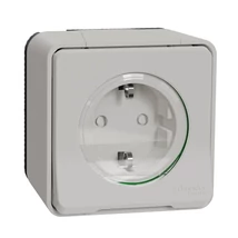 Schneider Electric MUREVA Styl 2p+f csatlakozóaljzat biztonsági zsaluval csapófedéllel rugós komplett polárfehér MUR39034