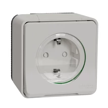 Schneider Electric MUREVA Styl 2p+f csatlakozóaljzat biztonsági zsaluval csapófedéllel csavaros komplett polárfehér MUR39206
