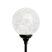 Home MX 624 napelemes kerti lámpa, 20 microLED, üveg, időjárásálló, automatikus, meleg fehér MX 624