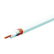 Home RG 6-32/WH koax kábel, 75 Ohm, PVC és PE szigetelés, réz ér, 32 szál rézharisnya, alumínium + PET fólia, 100m, fehér RG 6-32/WH