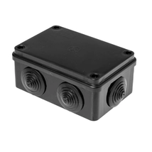 Pawbol falon kívüli kötődoboz gumi bevezetővel 120x80x50 mm műanyag fekete UV-álló IP65 S-BOX 206C
