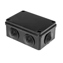Pawbol falon kívüli kötődoboz gumi bevezetővel 120x80x50 mm műanyag fekete UV-álló IP65 S-BOX 206C
