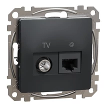 Schneider Sedna Design TV/RJ45 Cat6 UTP kombinált aljzat antracit SDD114469T