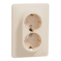 Schneider Sedna Design 2x2P+F dupla dugalj csatlakozóaljzat bézs SDD312221