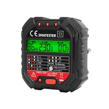 Home SMATESTER konnektor teszter, LED visszajelzők, Voltmérő, L-N, N-E, RCD mA, Fi és RCD relé ellenőrző, elem nélkül működik, max. 250 V~ aljzatokhoz SMATESTER
