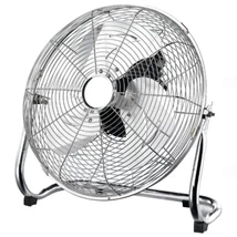 STILO Alumínium nagy teljesítményű padlóventilátor 80W, 220-240V, 16 coll átmérő, 3 fokozatú, 1,6m vezetékkel, krómozott állvánnyal STI1829