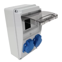 Tracon ipari elosztó csatlakozó doboz, védelem nélkül 2×16A 250V TDB02-6M