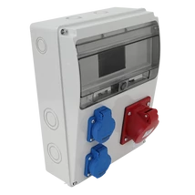 Tracon ipari elosztó csatlakozó doboz, védelem nélkül 1×16A 400V +2×16A 250V TDB04-11M