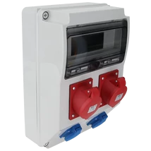 Tracon ipari elosztó csatlakozó doboz, védelem nélkül 2×16A 2×32A 400V TDB09-12M