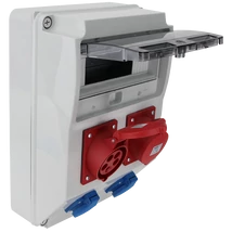 Tracon ipari elosztó csatlakozó doboz, védelem nélkül 2×16A 2×32A 400V TDB09-12M