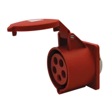 Tracon ipari beépíthető egyenes csatlakozóaljzat 32A 400V 3P+N+E TICS-425