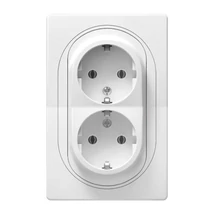 Aling-Conel EON 2x2P+F dugalj 16A komplett fehér E604.00