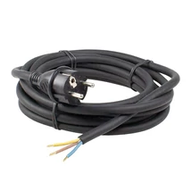 Szerelhető gumi flexo csatlakozóval 10A 2200W 250V H05RR-F 3x1.0mm2 3m fekete