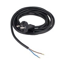 Anco flexo gumikábel 3m szerelhető hálózati csatlakozó fekete H05RR-F 2x1,0 mm2