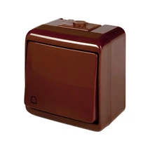 Aquastar vízmentes nyomókapcsoló csengőjellel barna IP44 kapcsoló 22061B