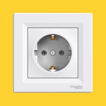 Asfora konnektor 2P+F dugalj süllyesztett fehér Schneider EPH2900121