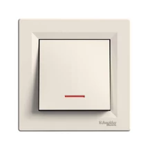 ASFORA Egypólusú kapcsoló, jelzőfényes, rugós bekötés, bézs