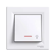 ASFORA Egypólusú nyomó, jelzőfényes, lámpajel, rugós bekötés, fehér