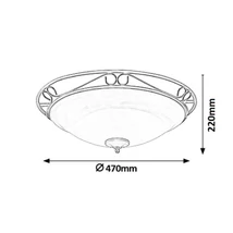R.3723 Athen menny.D47 E27 3x60W matt fekete