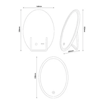 Avide asztali sminktükör LED világítással kerek fehér 5W ABLDL-M-R