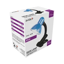Avide Basic asztali lámpa kék csíptethető 1xE27 ABDL-CLIP-BL-60W