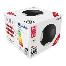 Avide kültéri fali LED lámpa 4 irányú 12W 562lm 3000K fekete IP54 Cairo