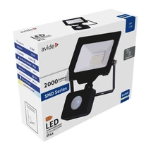 Avide Slim LED reflektor mozgásérzékelős 20W 6400K fekete IP44 ABLRFLCW-20W-PIR