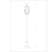 Avide Mateo-XL kültéri állólámpa fekete 1xE27 1220 mm IP44 AOPLXL-1XE27-MAT