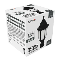 Avide Mateo XS kültéri állólámpa fekete 1xE27 IP44 AOPLXS-1XE27-MAT