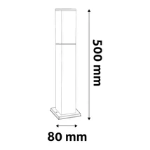 Avide Panama kültéri állólámpa fekete 1xE27 500 mm IP44 AOLPE27-PAN-B