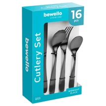 Bewello evőeszköz készlet matt fekete, 16 részes BW1022A