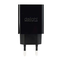 Delight hálózati adapter 2xUSB fekete 55039-2BK