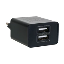 Delight hálózati adapter 2xUSB fekete 55039-2BK