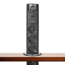 Delight Süllyeszthető rejtett elosztó Motoros rejtett elosztó  "Touchcontrol" 3-as + USB 20453B