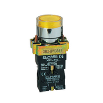 Elmark LED-es ipari nyomógomb indikátorral 1NO sárga 110V 6A EL 2-BW3571