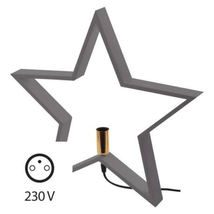Emos Fa gyertyatartó dekoráció E14 izzó Star 48cm szürke beltéri ZY2216
