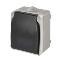 Emos falon kívüli 2P+F dugalj szürke-fekete IP44 A1396