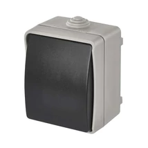 Emos falon kívüli keresztkapcsoló (107) szürke-fekete IP54 A1398.2