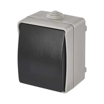 Emos falon kívüli váltókapcsoló (106) szürke-fekete IP54 A1398